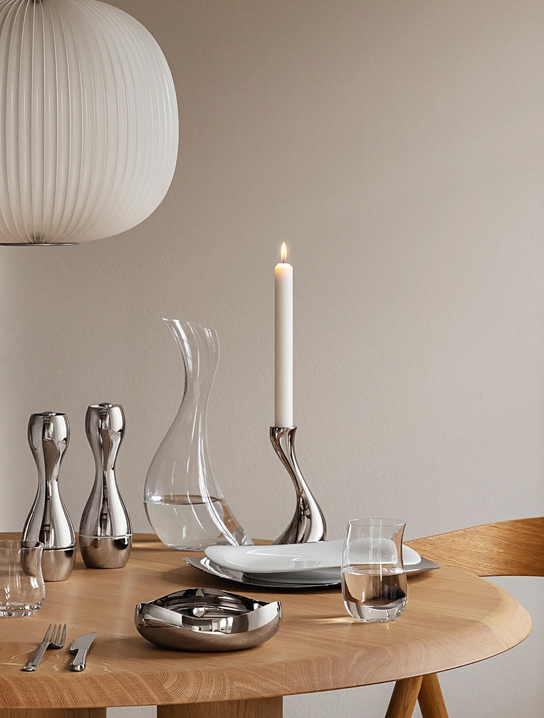 Набор из 2 подсвечников Cobra, 20 см от Georg Jensen