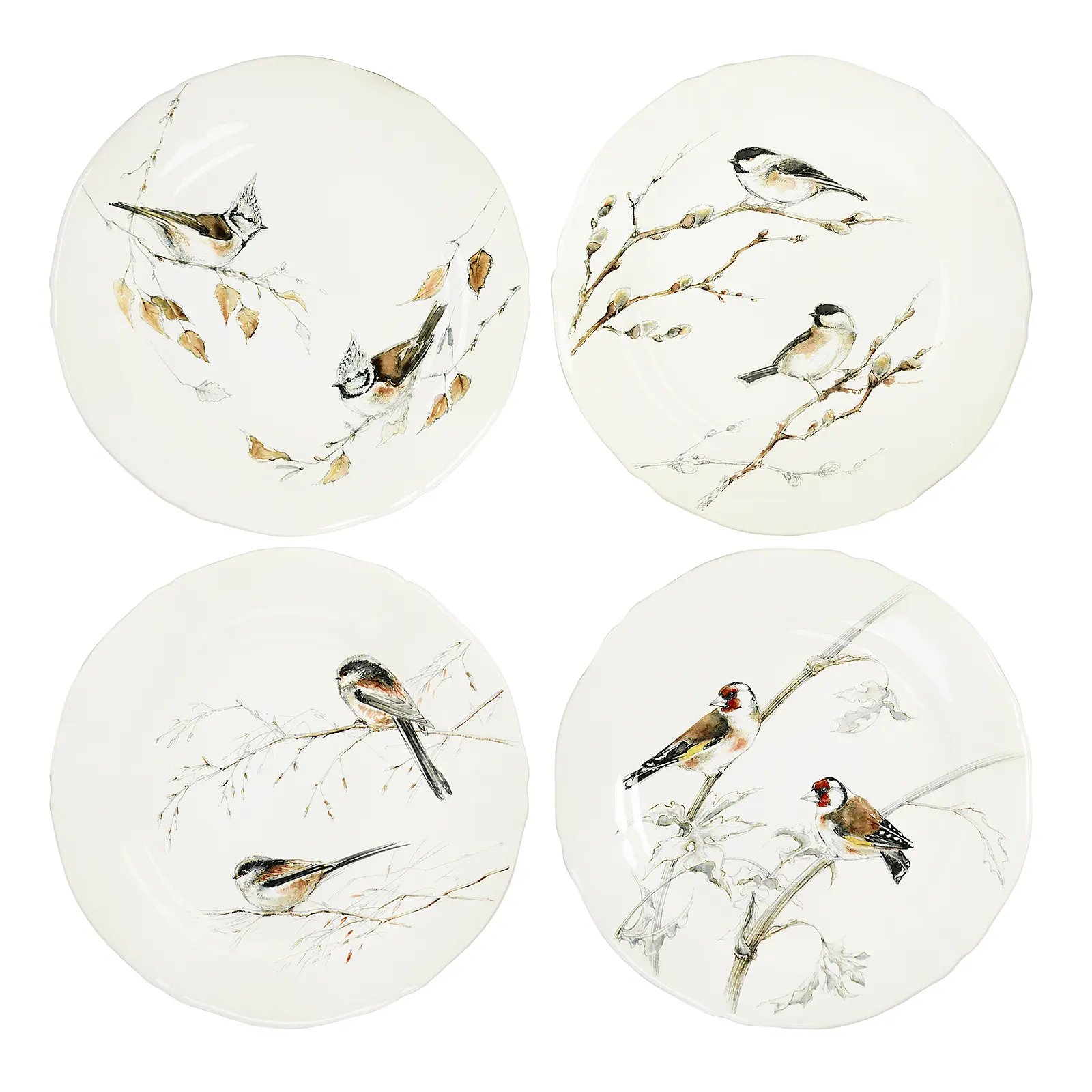Набор из 4 закусочных тарелок Les Oiseaux De La Foret, 23 см