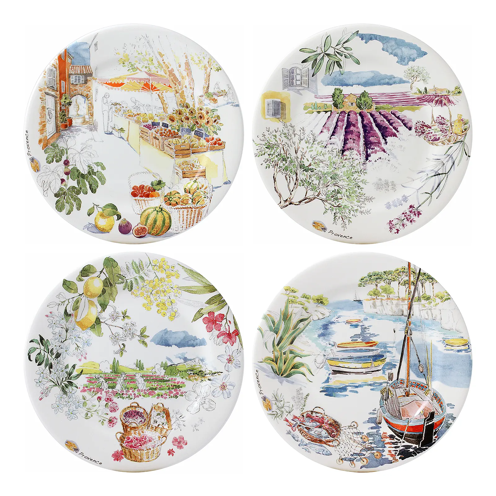 Набор из 4 закусочных тарелок Provence, 22 см