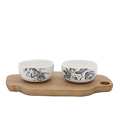 Набор из 2 чаш на подносе Tulipes Noires