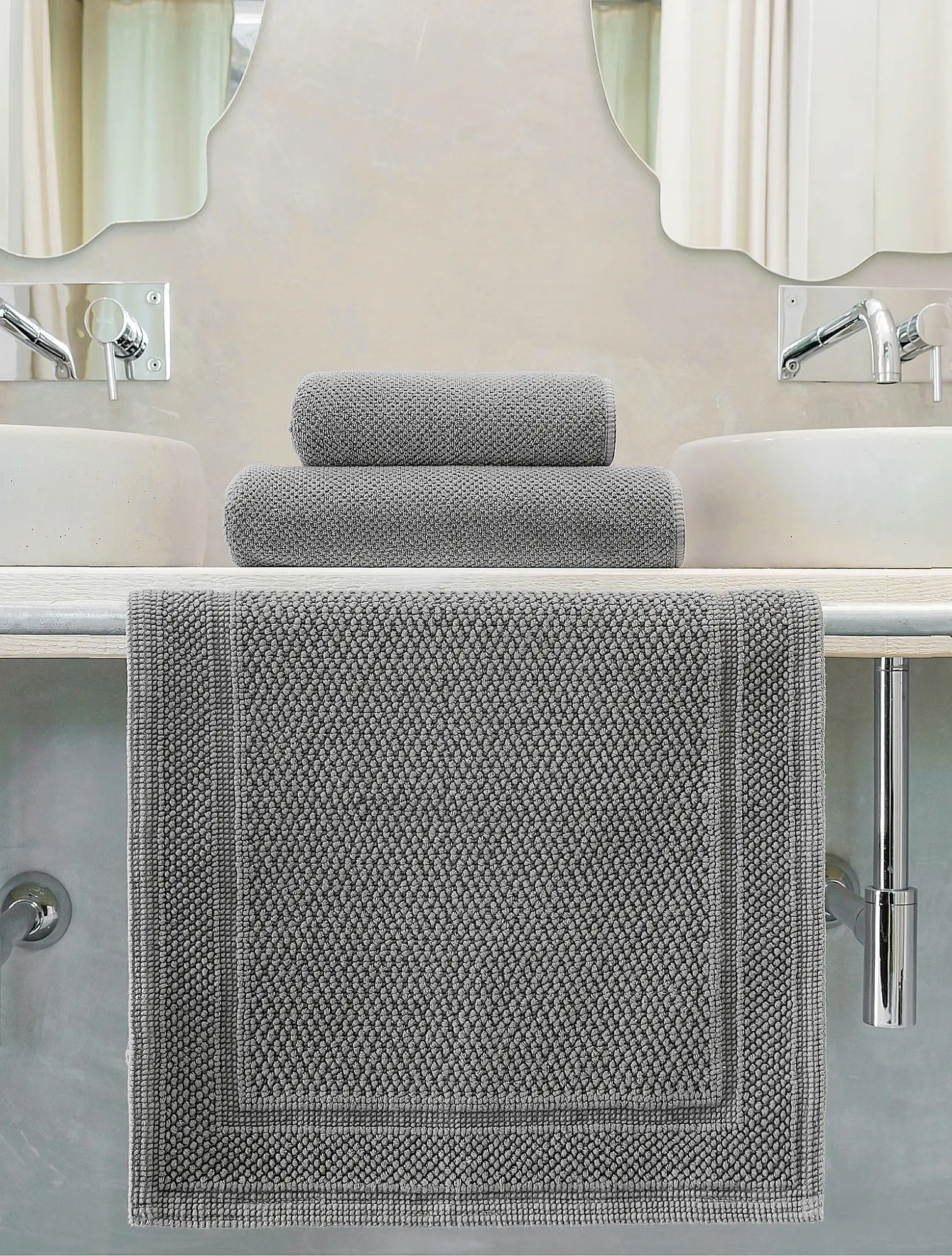 Коврик для ванной Bee Waffle Steel, 50x80 см