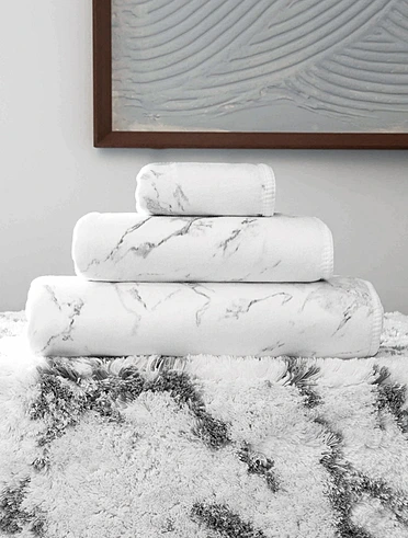 Полотенце Mabel Silver/White, 50x100 см
