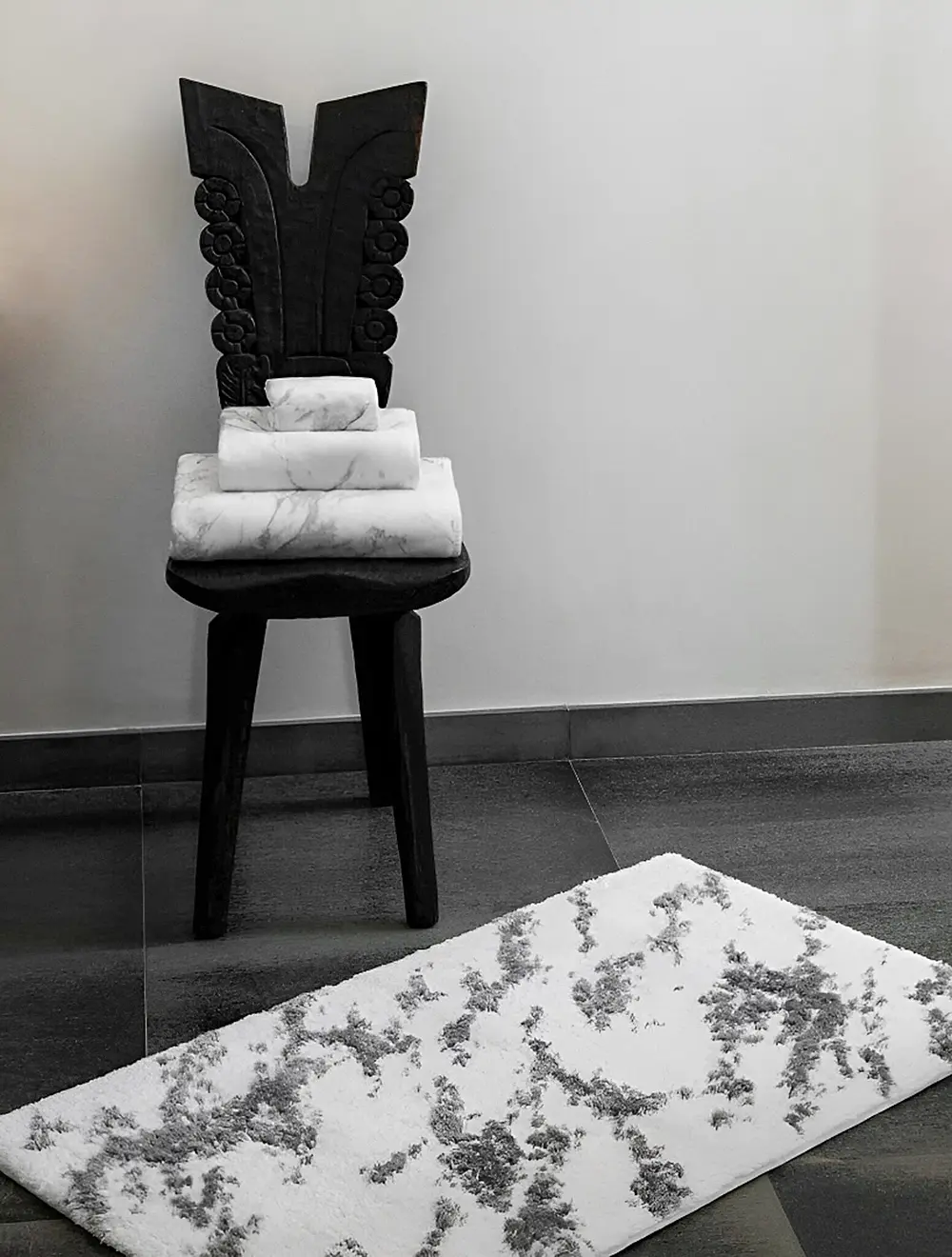 Полотенце Mabel Silver/White, 70x140 см