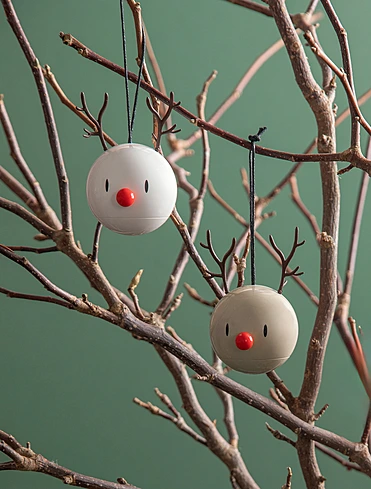 Набор из 2 ёлочных игрушек Reindeer Bumble, 8 см