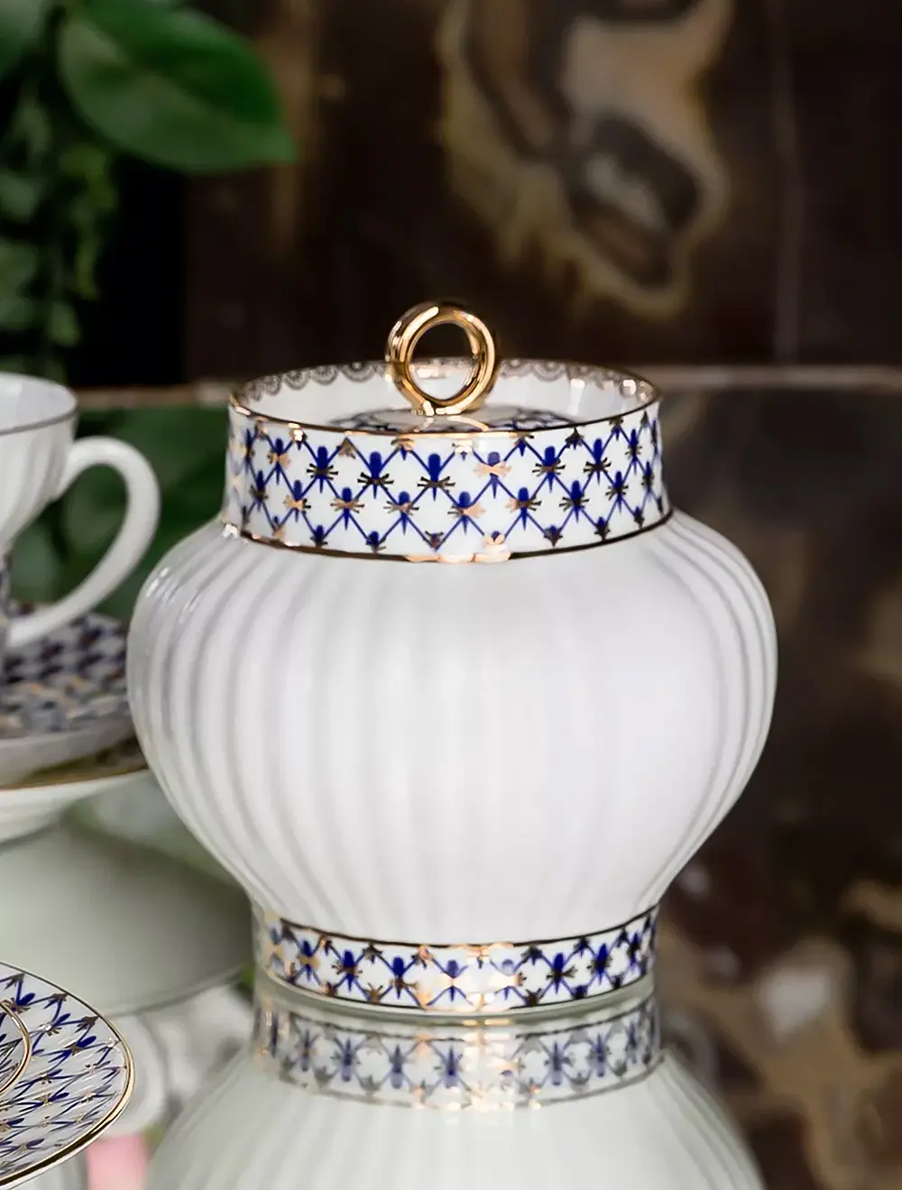 Сахарница Кобальтовая сетка, 390 мл