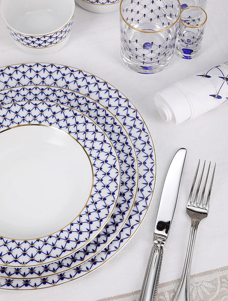 Закусочная тарелка Кобальтовая сетка, 20 см от Императорский фарфоровый завод