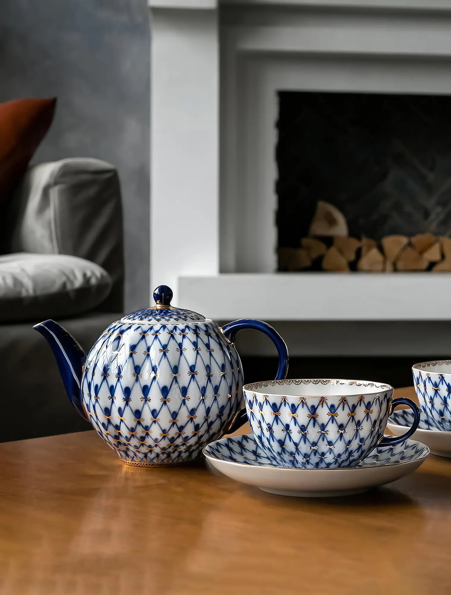 Заварочный чайник Кобальтовая сетка, 600 мл