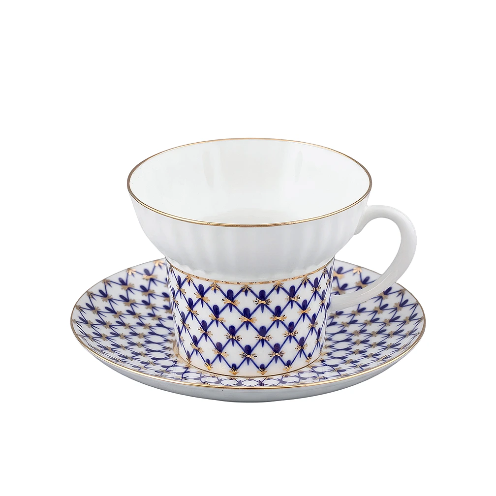 Кофейная пара Кобальтовая сетка, 155 мл от Императорский фарфоровый завод