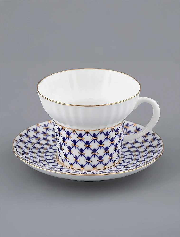 Кофейная пара Кобальтовая сетка, 155 мл от Императорский фарфоровый завод