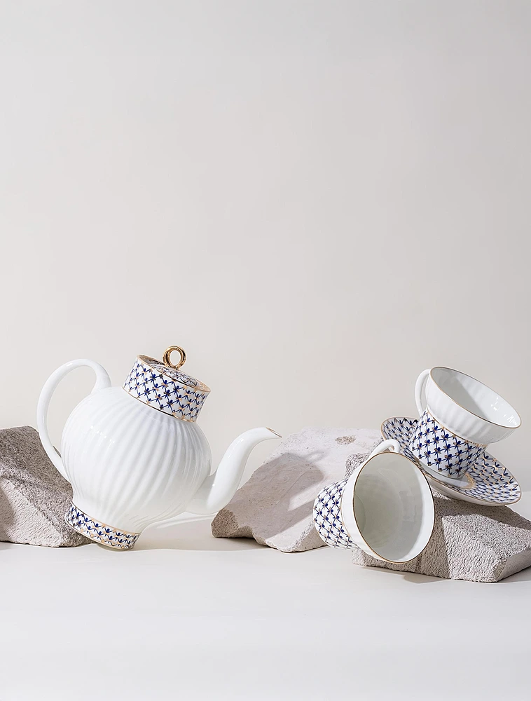 Кофейная пара Кобальтовая сетка, 155 мл от Императорский фарфоровый завод