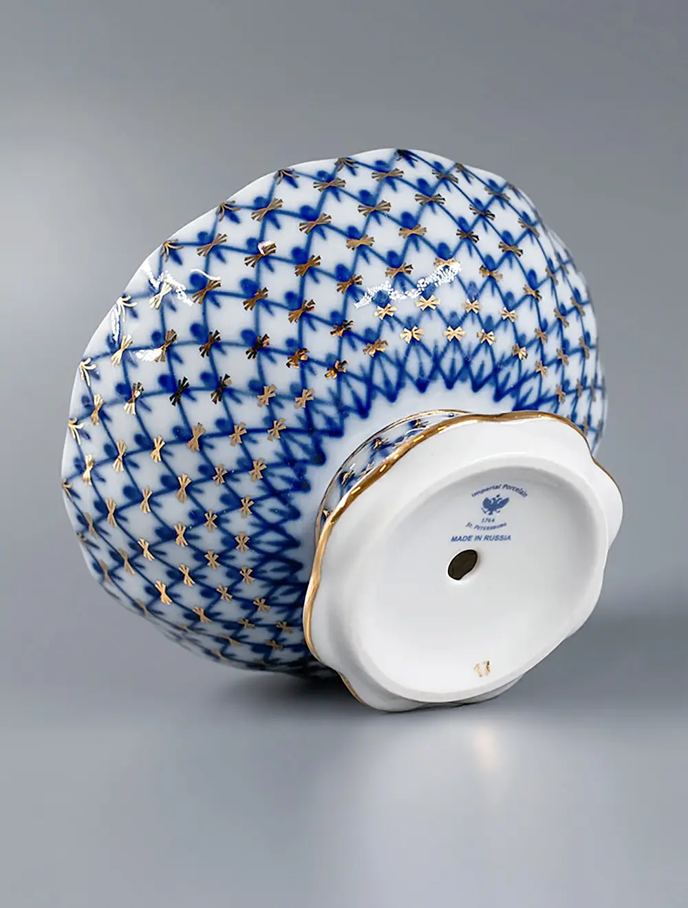 Конфетница Кобальтовая сетка, 13,5x7 см