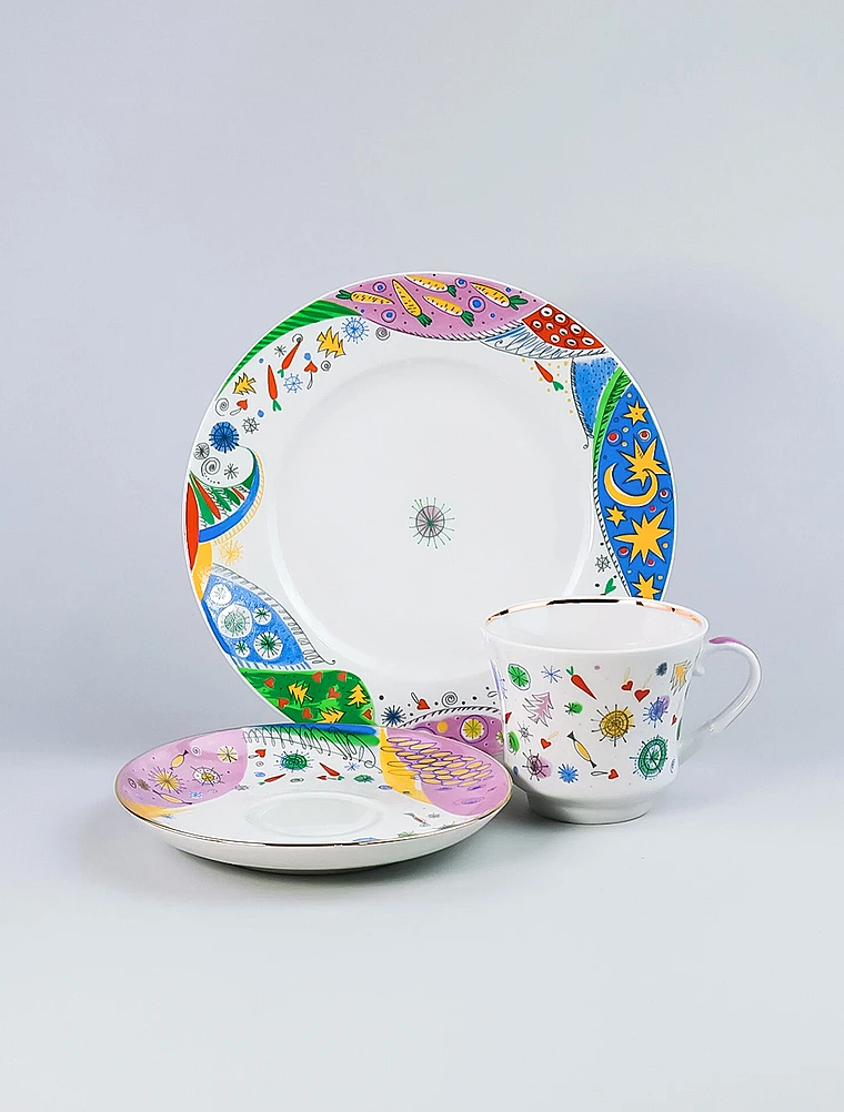 Чайный набор из 3 предметов Конфетти от Императорский фарфоровый завод