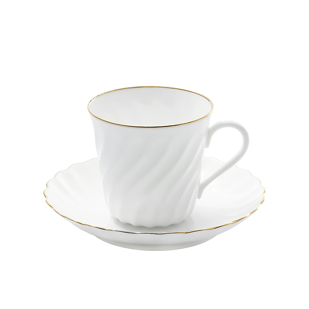 Кофейная пара Золотой кантик, 155 мл от Императорский фарфоровый завод