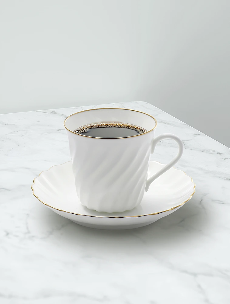 Кофейная пара Золотой кантик, 155 мл от Императорский фарфоровый завод