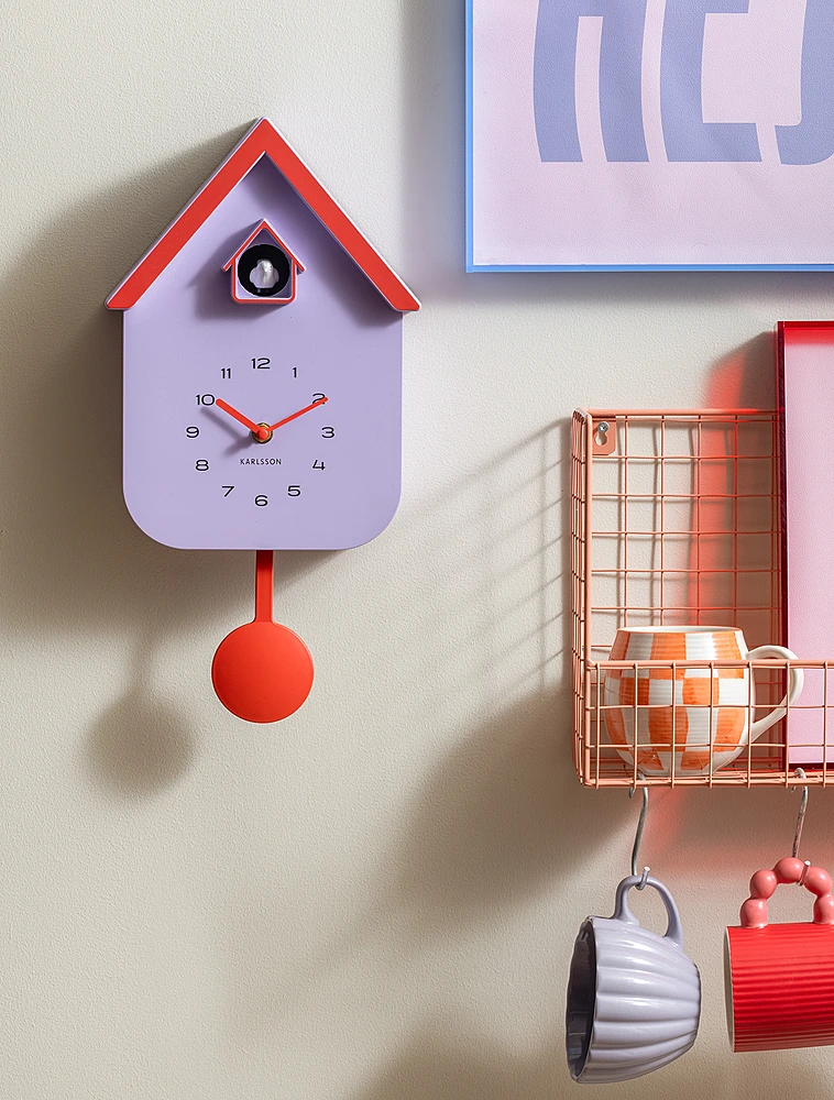 Настенные часы с кукушкой и маятником Dupla Color Cuckoo, 21,5х41,5 см от Karlsson
