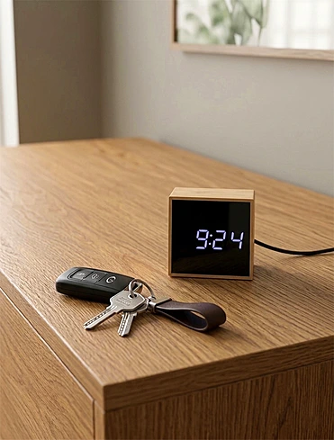 Настольные часы-будильник с термометром Mini Cube, 6,5х6,5 см