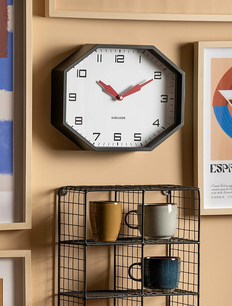Настенные часы Modern Factory Octagon, 32х26 см от Karlsson