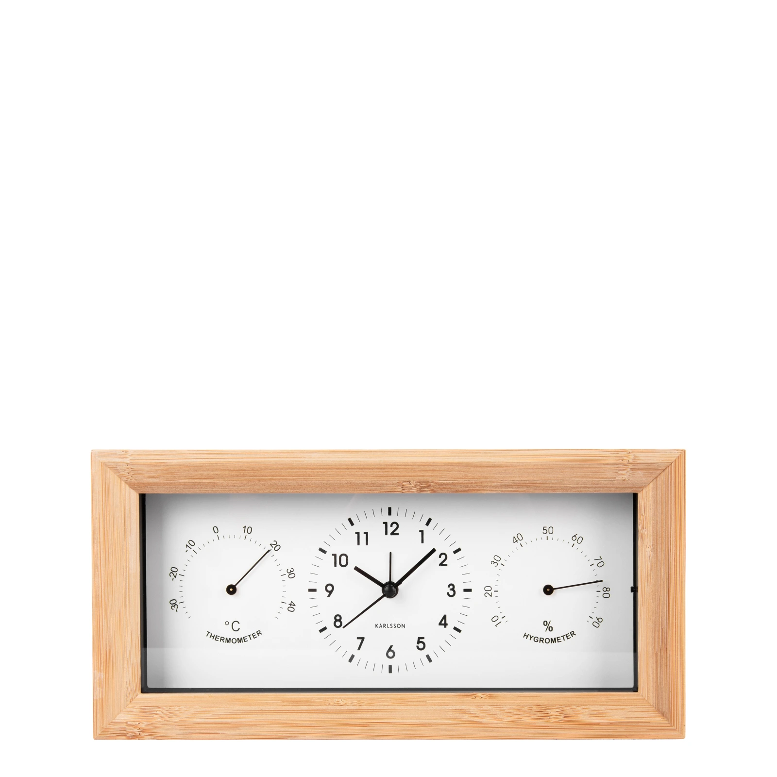 Настольные часы-будильник с гигрометром и термометром Neat, 26х13 см