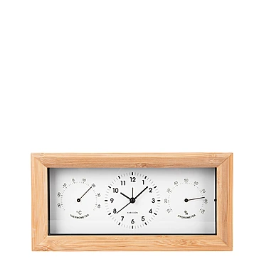 Настольные часы-будильник с гигрометром и термометром Neat, 26х13 см