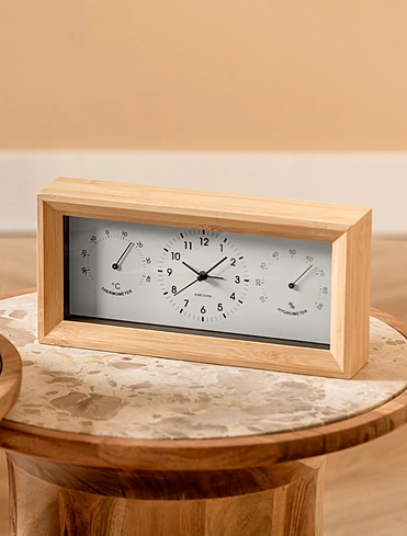 Настольные часы-будильник с гигрометром и термометром Neat, 26х13 см
