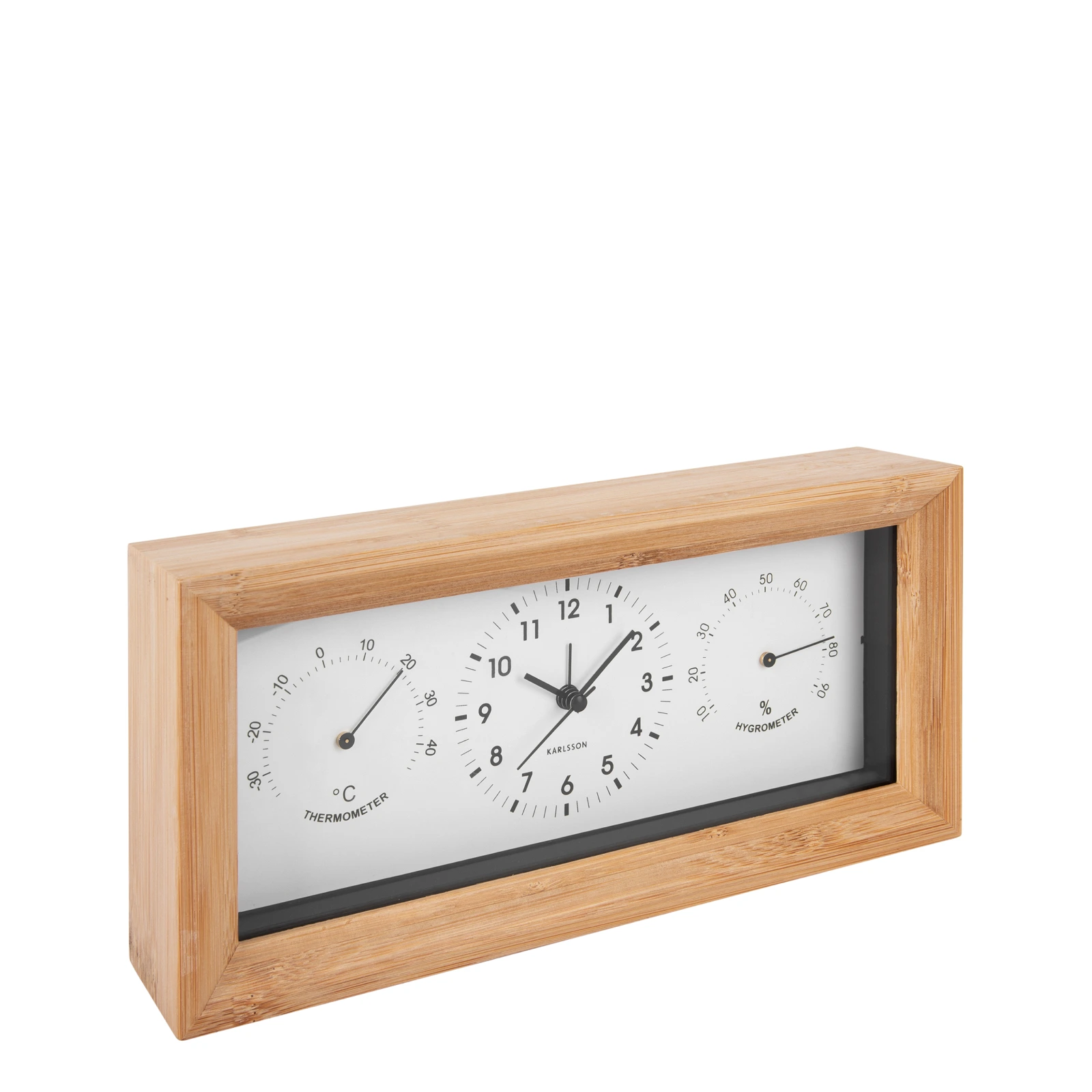 Настольные часы-будильник с гигрометром и термометром Neat, 26х13 см