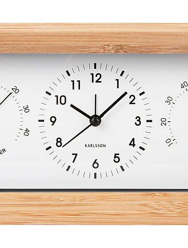 Настольные часы-будильник с гигрометром и термометром Neat, 26х13 см