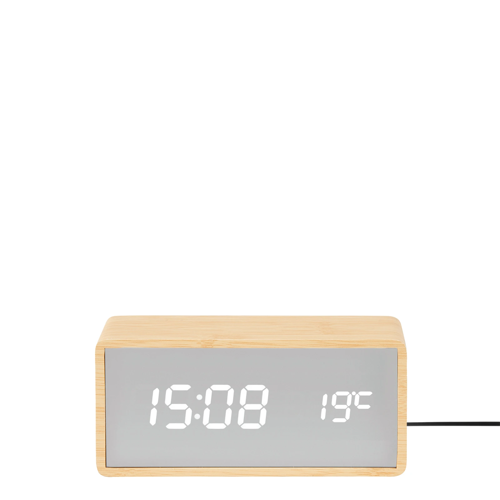 Настольные часы-будильник с термометром Silver Mirror, 15х7 см