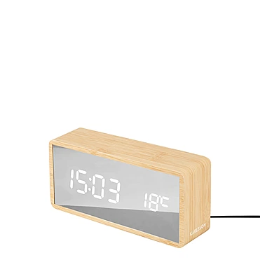 Настольные часы-будильник с термометром Silver Mirror, 15х7 см