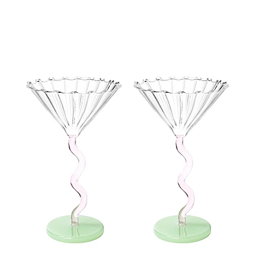 Набор из 2 бокалов для шампанского и мартини Curve, 150 мл