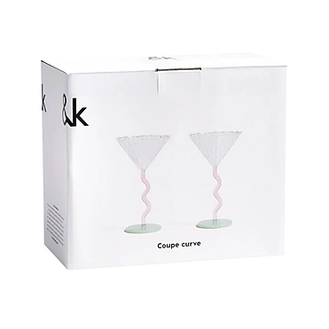 Набор из 2 бокалов для шампанского и мартини Curve, 150 мл