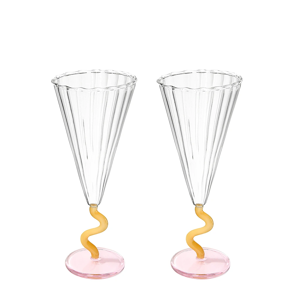 Набор из 2 бокалов для шампанского Curve, 180 мл от &Klevering