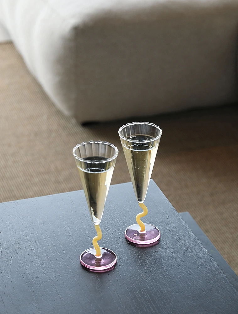 Набор из 2 бокалов для шампанского Curve, 180 мл от &Klevering