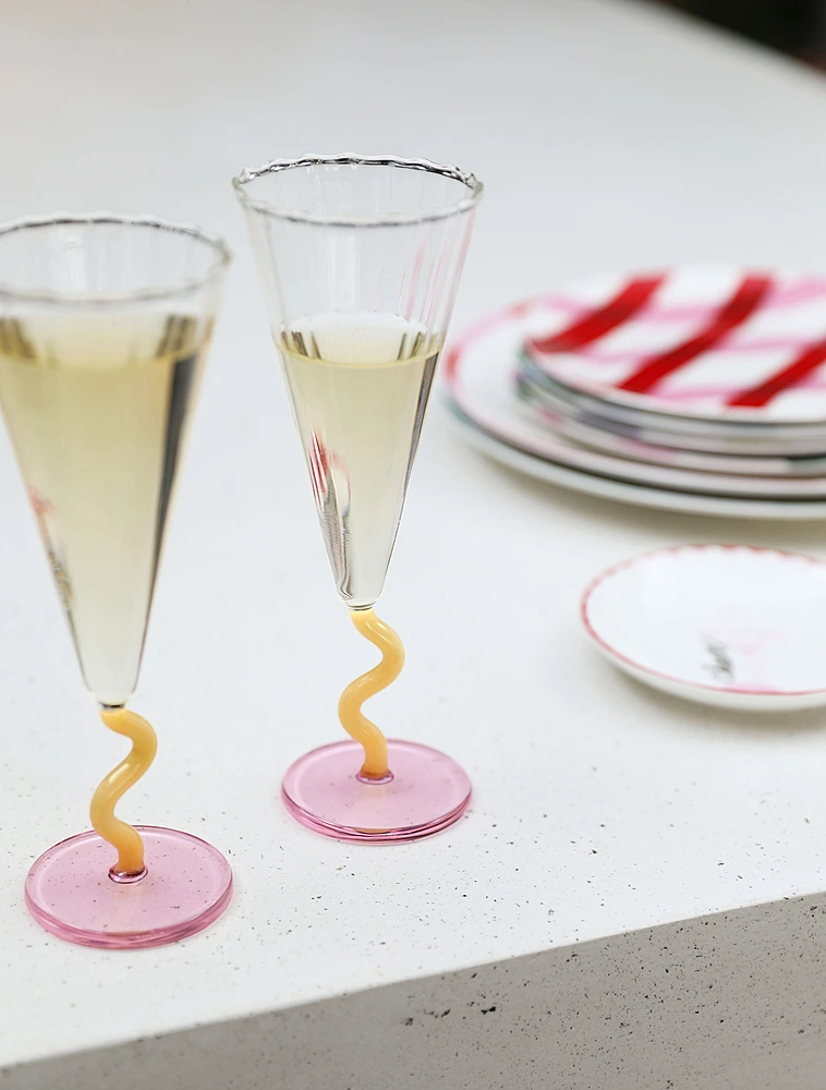 Набор из 2 бокалов для шампанского Curve, 180 мл от &Klevering