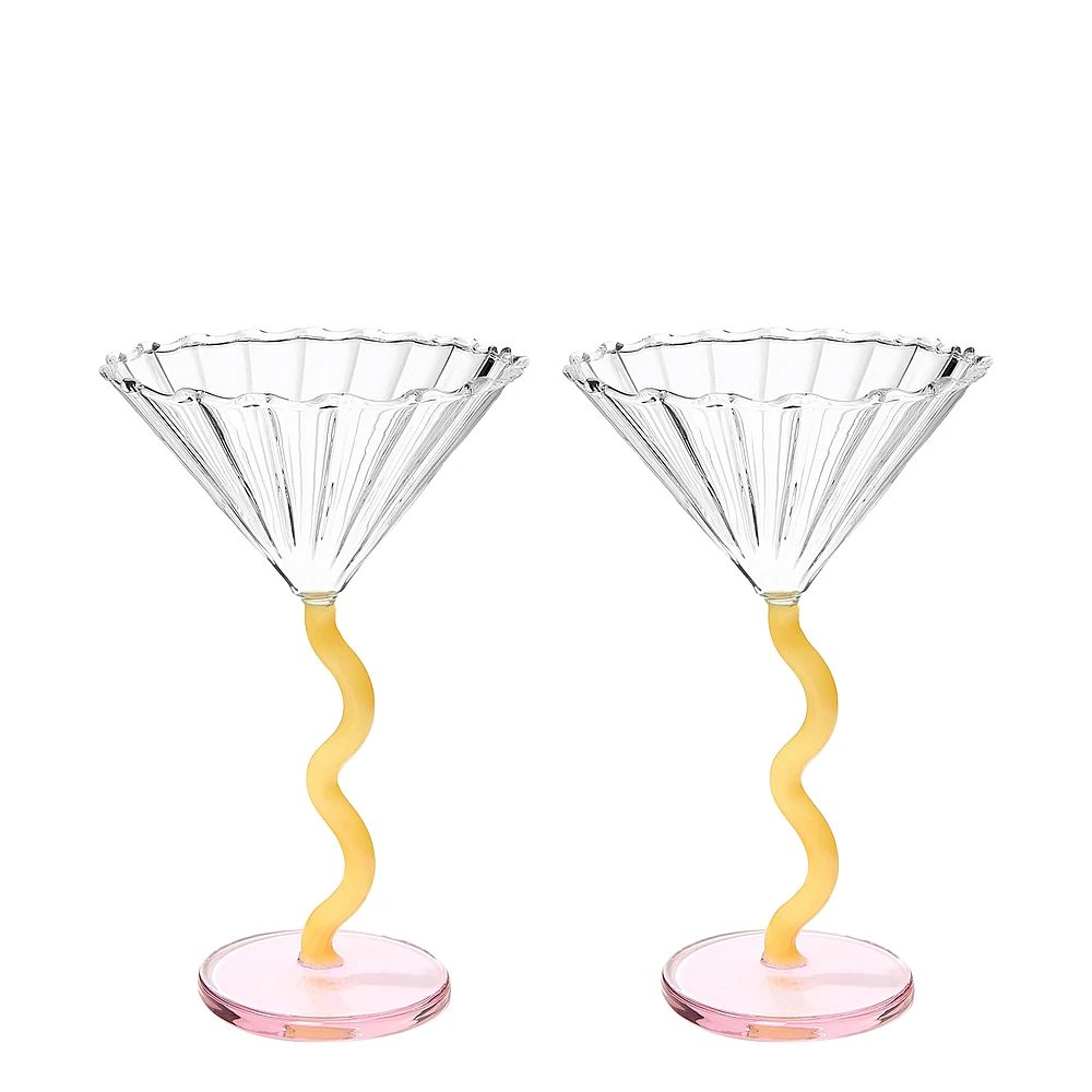 Набор из 2 бокалов для шампанского и мартини Curve, 150 мл от &Klevering