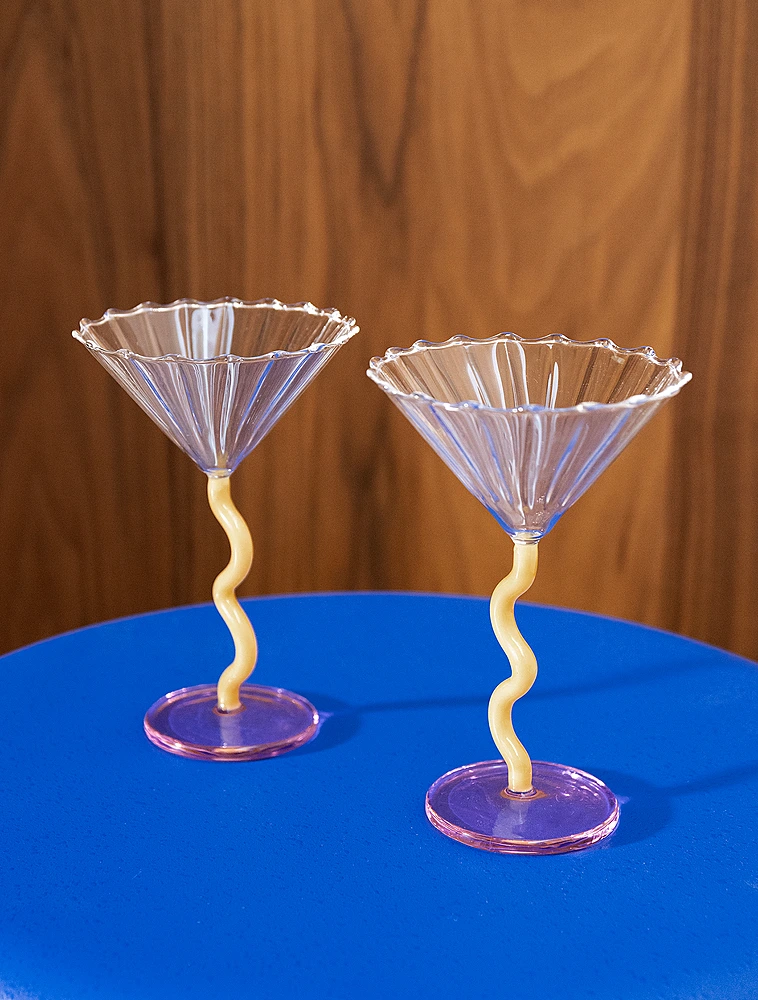 Набор из 2 бокалов для шампанского и мартини Curve, 150 мл от &Klevering