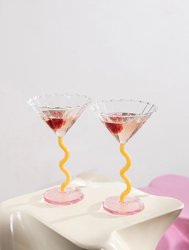 Набор из 2 бокалов для шампанского и мартини Curve, 150 мл от &Klevering