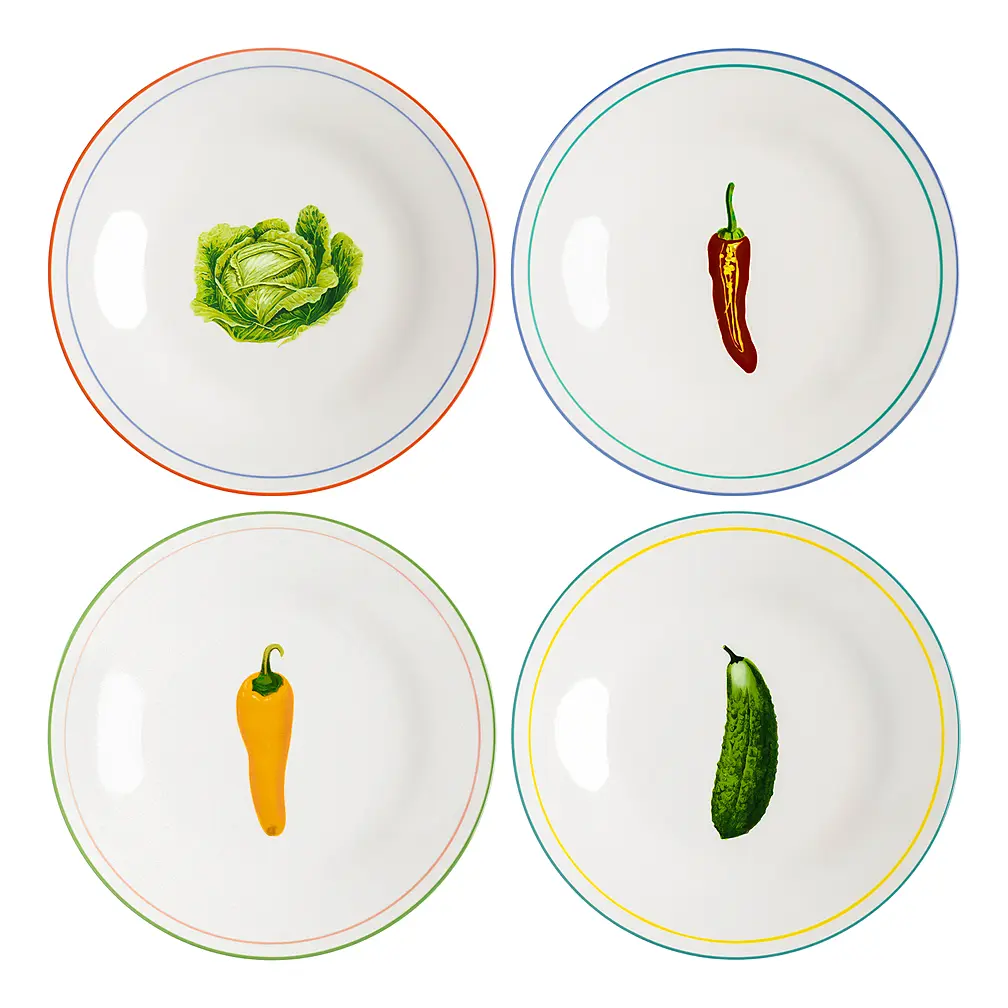 Набор из 4 закусочных тарелок Vegetable, 21 см от &Klevering