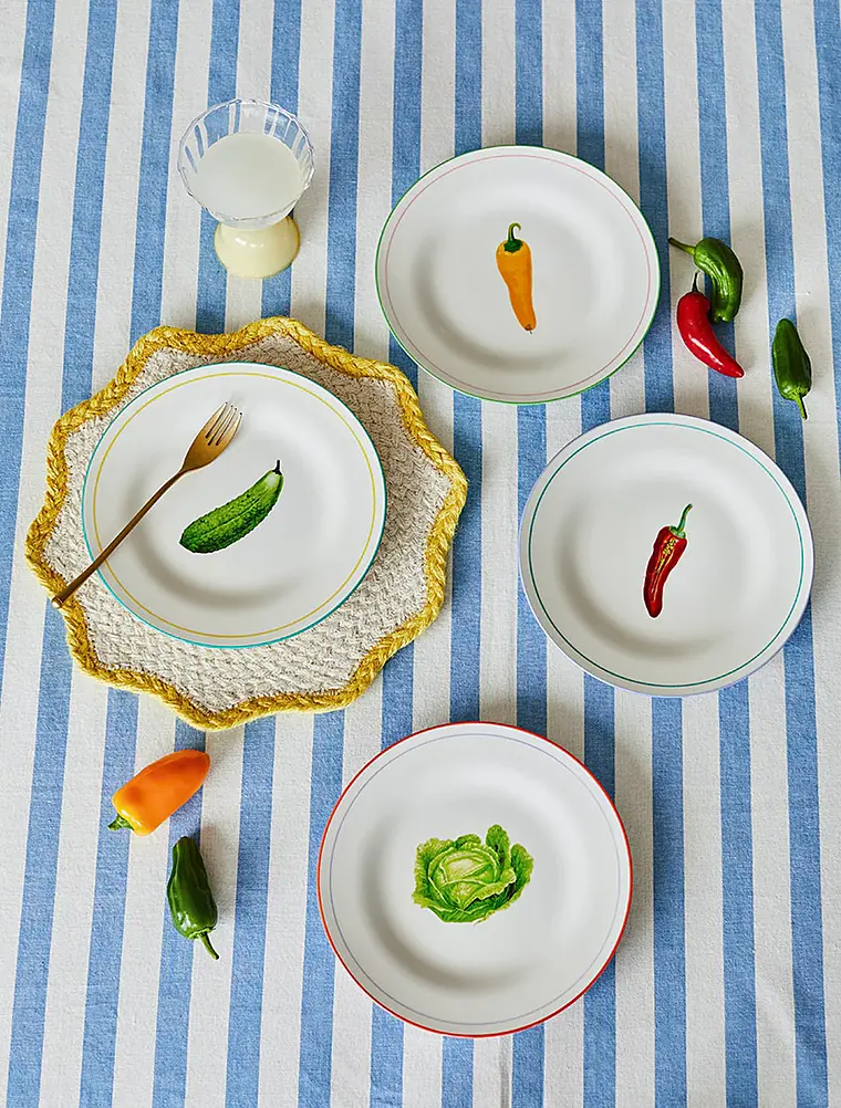 Набор из 4 закусочных тарелок Vegetable, 21 см от &Klevering