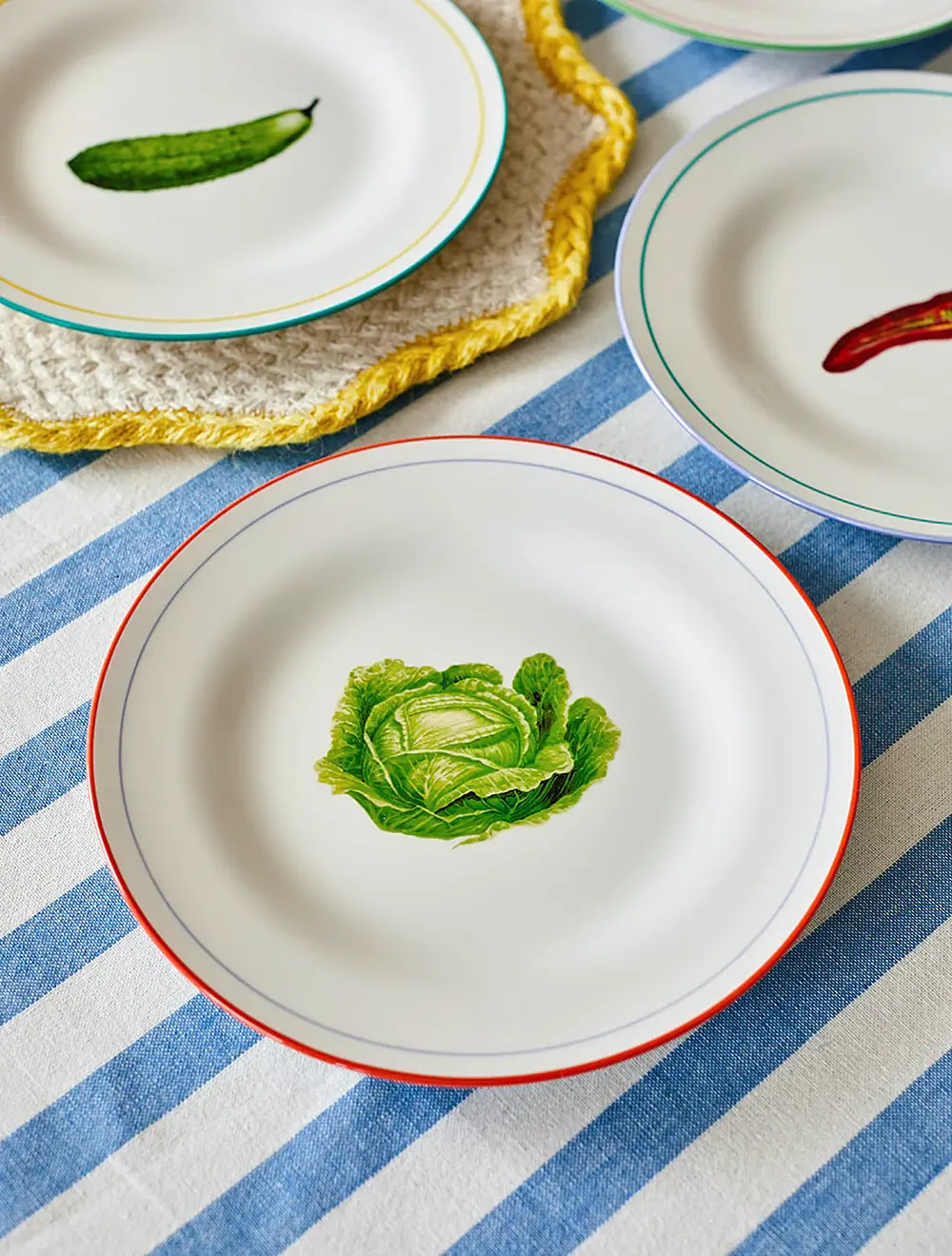 Набор из 4 закусочных тарелок Vegetable, 21 см