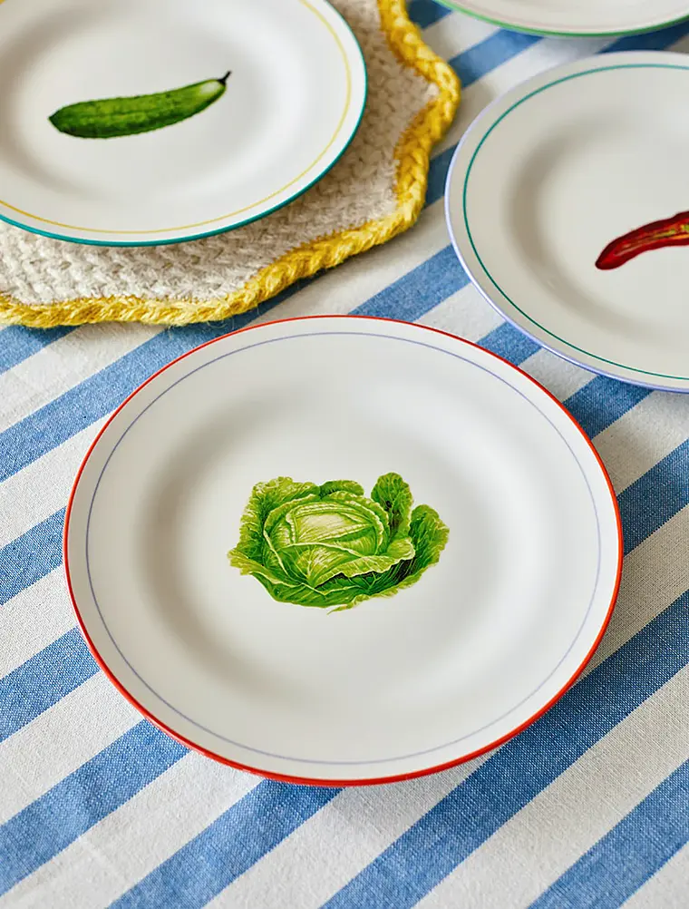 Набор из 4 закусочных тарелок Vegetable, 21 см от &Klevering