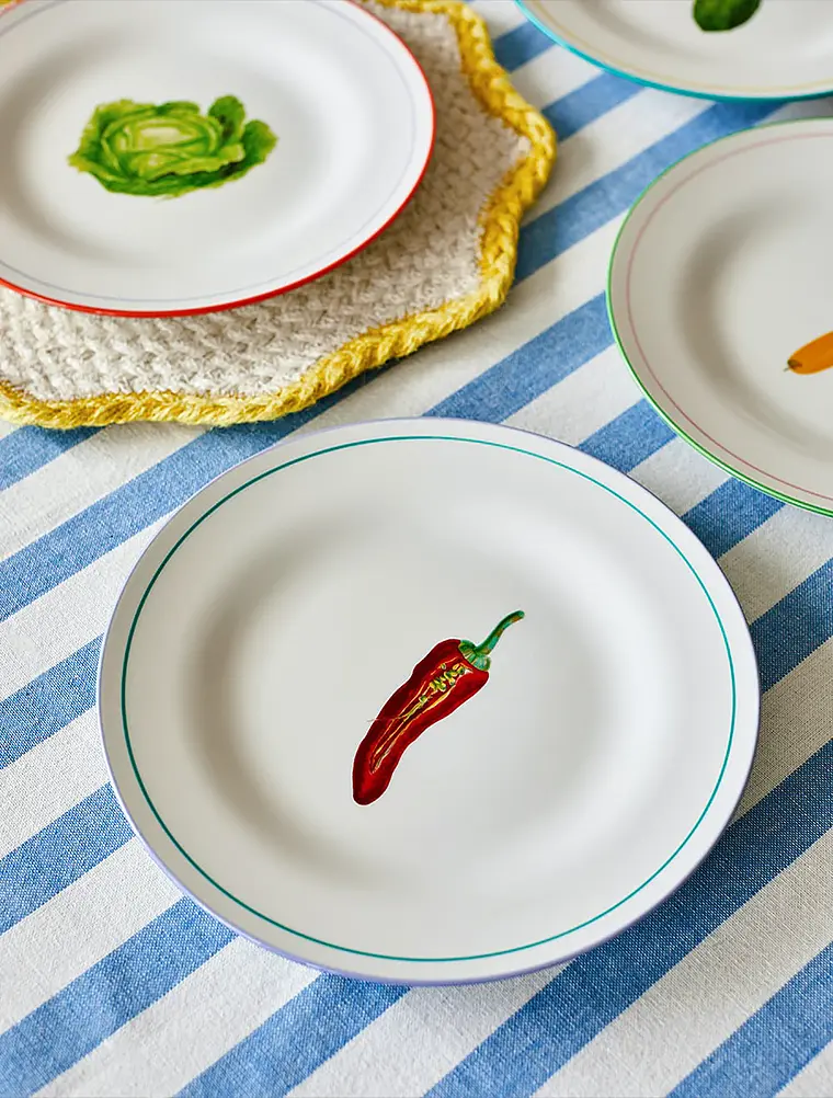 Набор из 4 закусочных тарелок Vegetable, 21 см от &Klevering