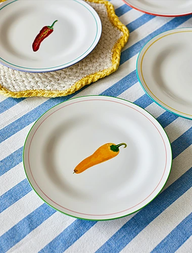 Набор из 4 закусочных тарелок Vegetable, 21 см
