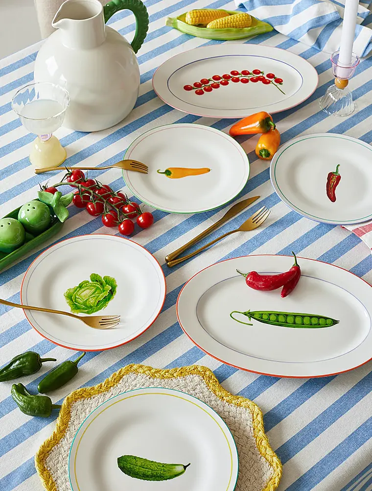 Набор из 4 закусочных тарелок Vegetable, 21 см от &Klevering