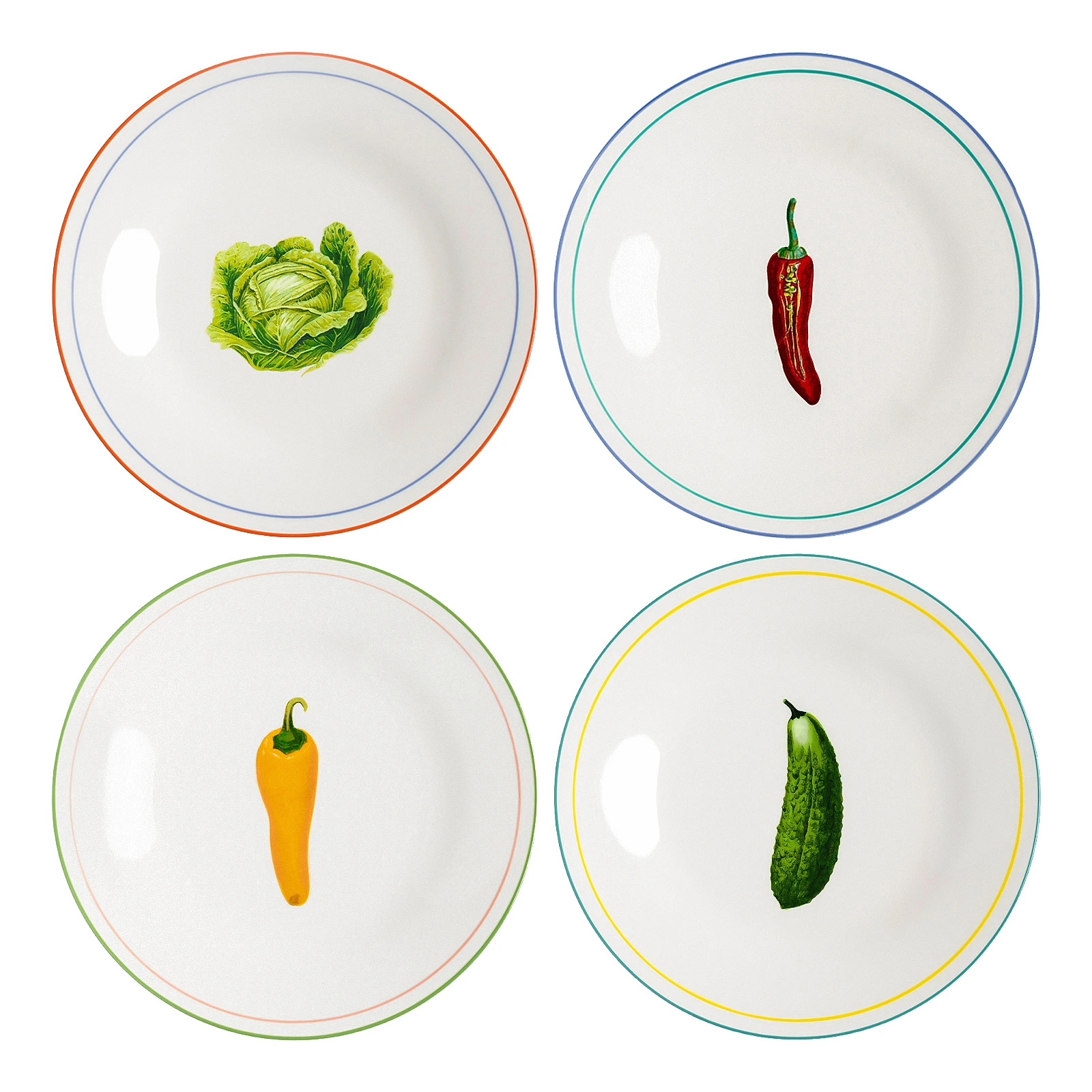 Набор из 4 закусочных тарелок Vegetable, 21 см