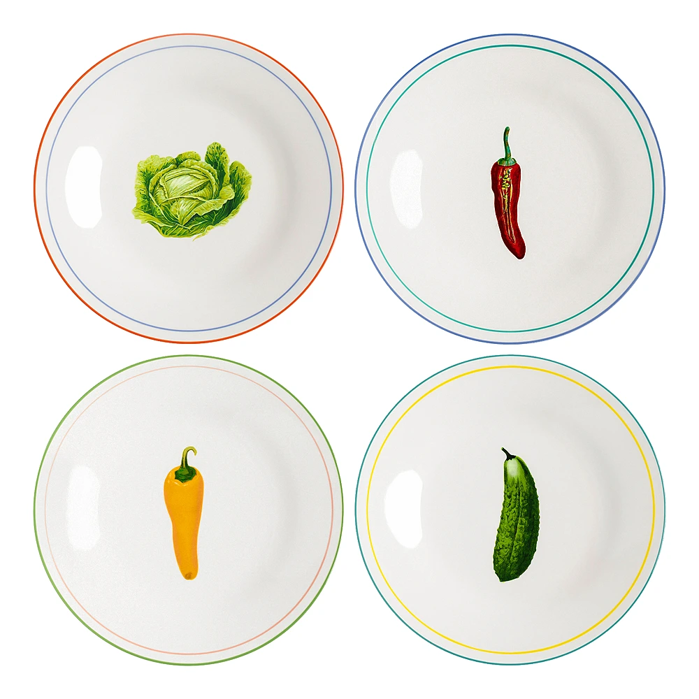Набор из 4 закусочных тарелок Vegetable, 21 см от &Klevering