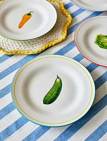 Набор из 4 закусочных тарелок Vegetable, 21 см