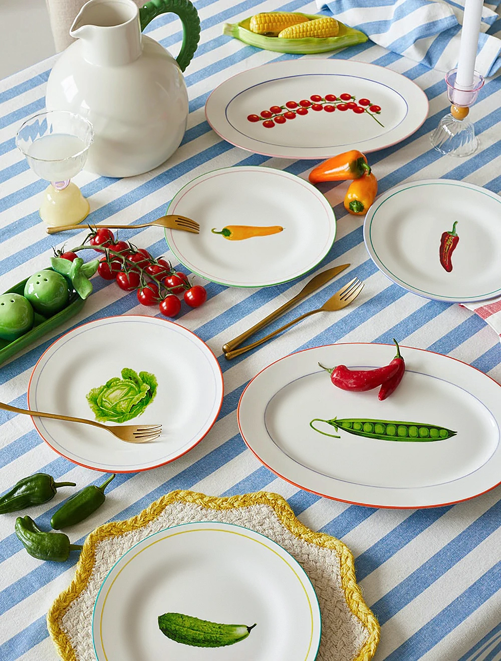 Набор из 4 закусочных тарелок Vegetable, 21 см