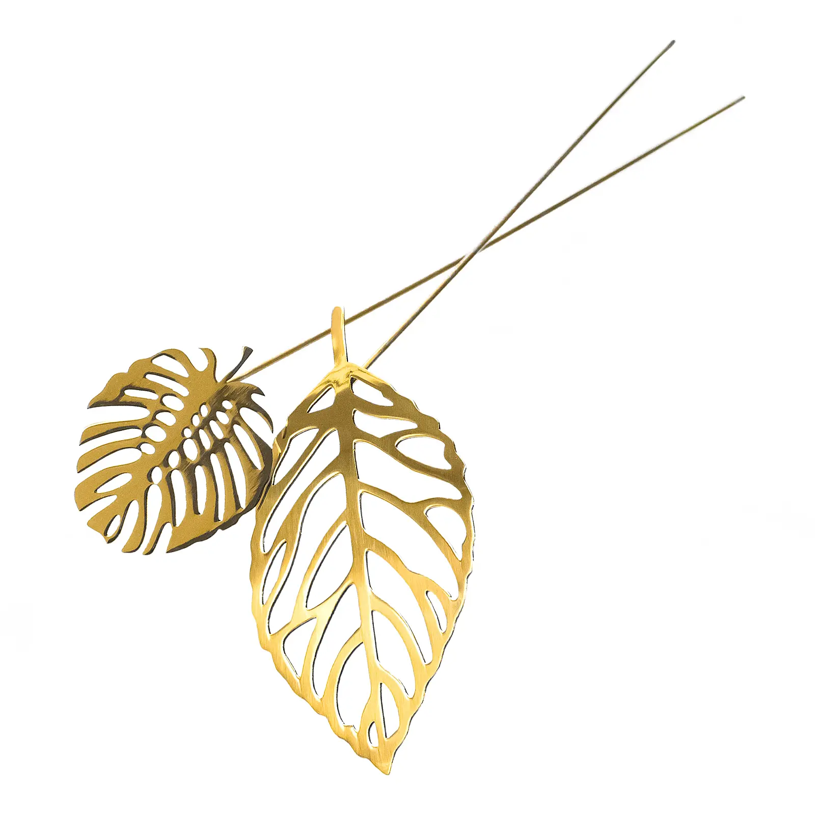 Набор из 2 декоративных листьев Brass, 37,5 см