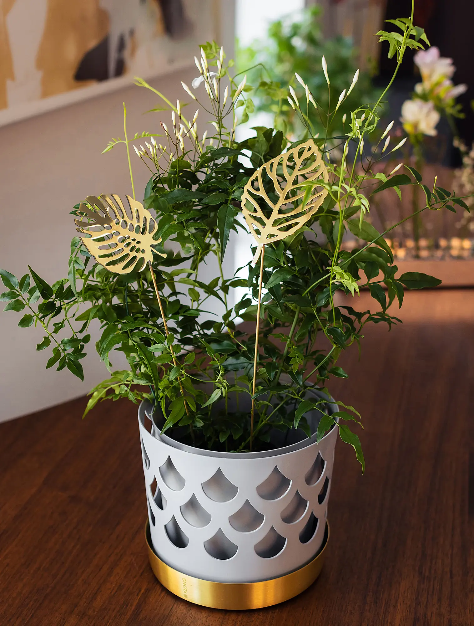 Набор из 2 декоративных листьев Brass, 37,5 см