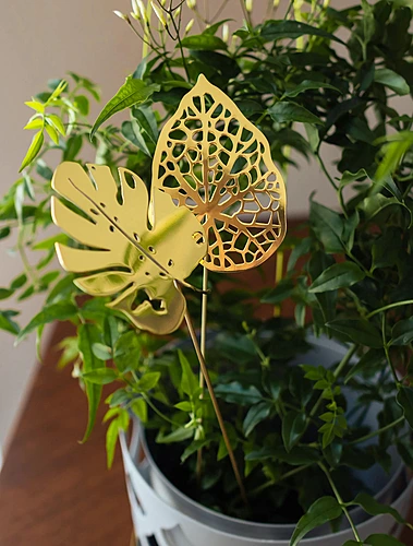 Набор из 2 декоративных листьев Brass, 35,5 см